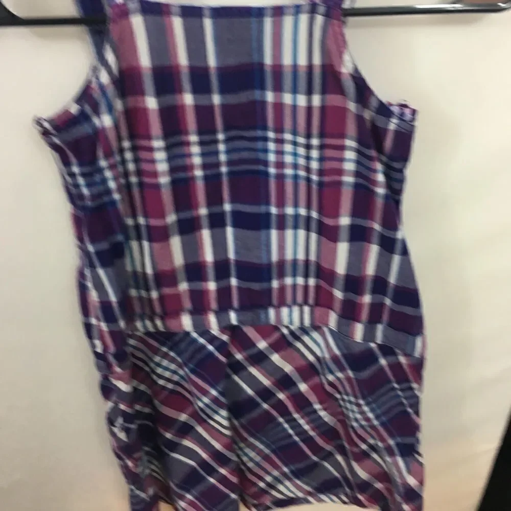 Minnie Minors Girls Plaid Dress Sz L Butterflies